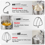 Hauswirt Electric Stand Mixer M5C, 5.4Qt Dough Mixer, 8-Speed 500W Tilt-Head Food Mixer, mixers kitchen electric stand mixer with Dough Hook, Wire Whip & Beater, Ivory White